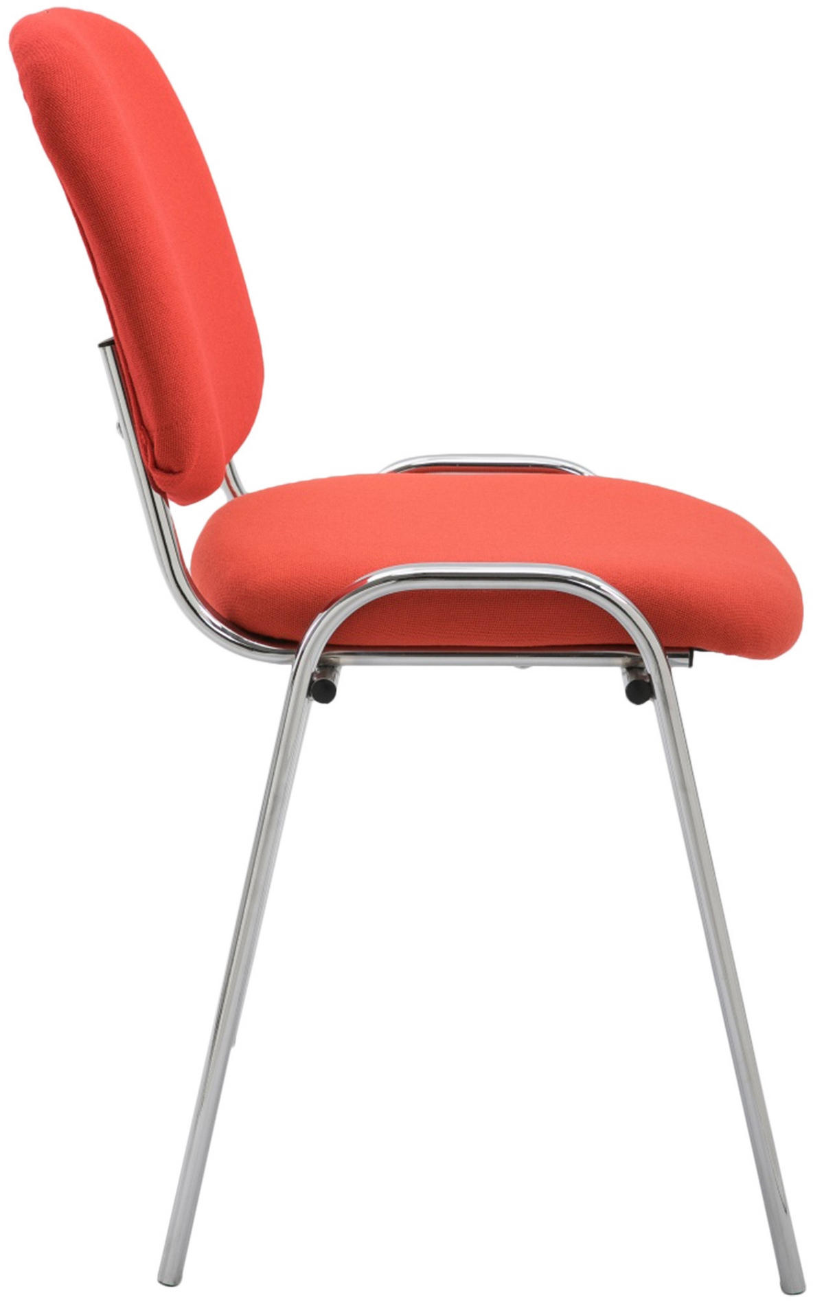 BESUCHERSTUHL Stoff rot - Chromfarben/Rot, Textil/Metall (54/79/48cm) - CLP