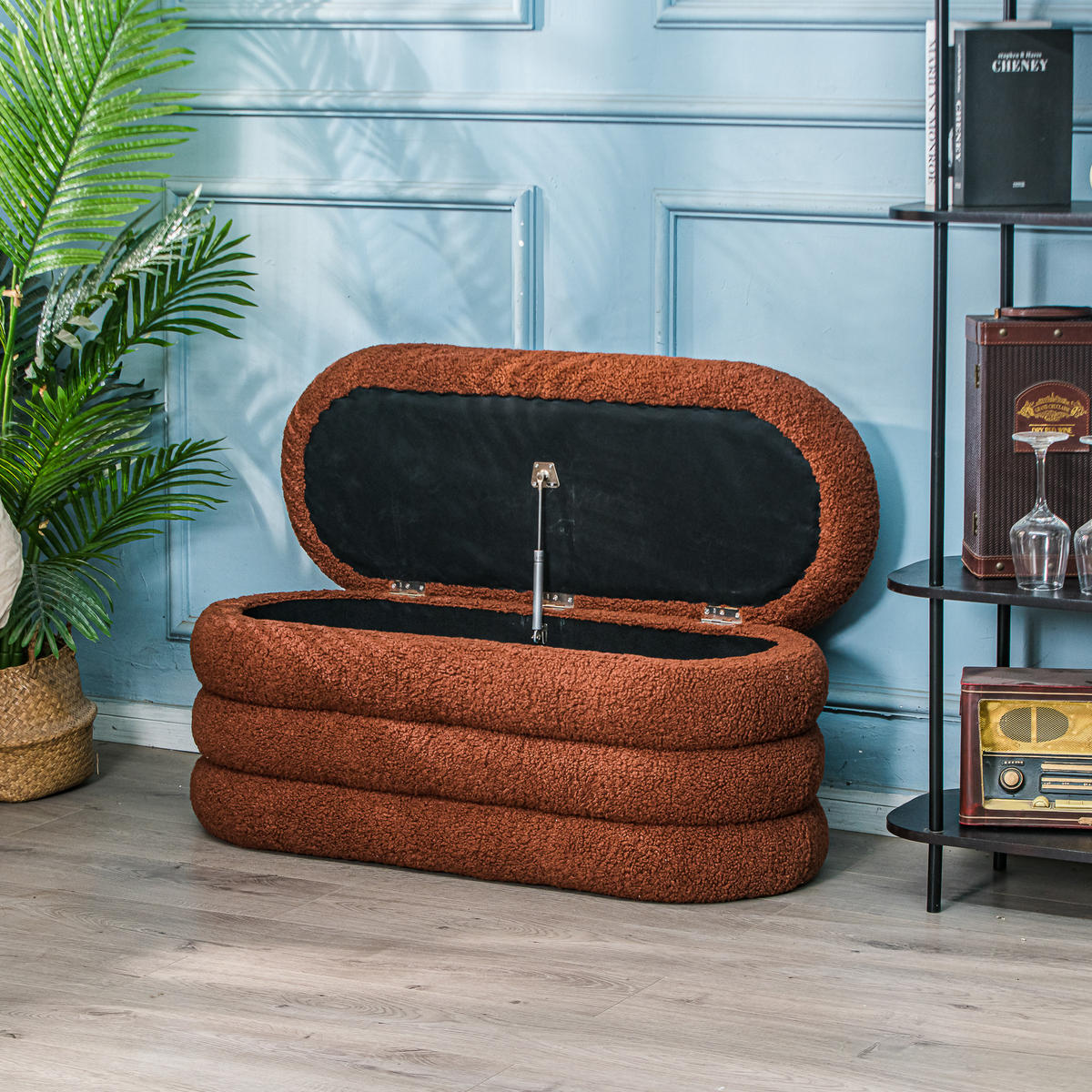 SITZBANK Wolle Terracotta - Terra cotta, Textil (100/45/40cm) - Nordlys
