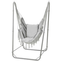 HÄNGESESSEL-SET mit Ständer Grau - Grau, Metall (88.9/1.5/162.6cm)
