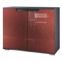 KOMMODE Sylt Bordeaux Hochglanz - Bordeaux, Holzwerkstoff (92.5/75.5/35cm) - Vladon