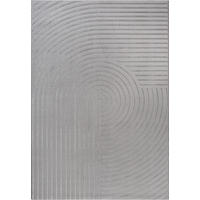 KURZFLORTEPPICH Geometrisch ERESMA Polyester Grau 240 x 340 cm - Grau, Textil (240/340cm) - KADIMA DESIGN