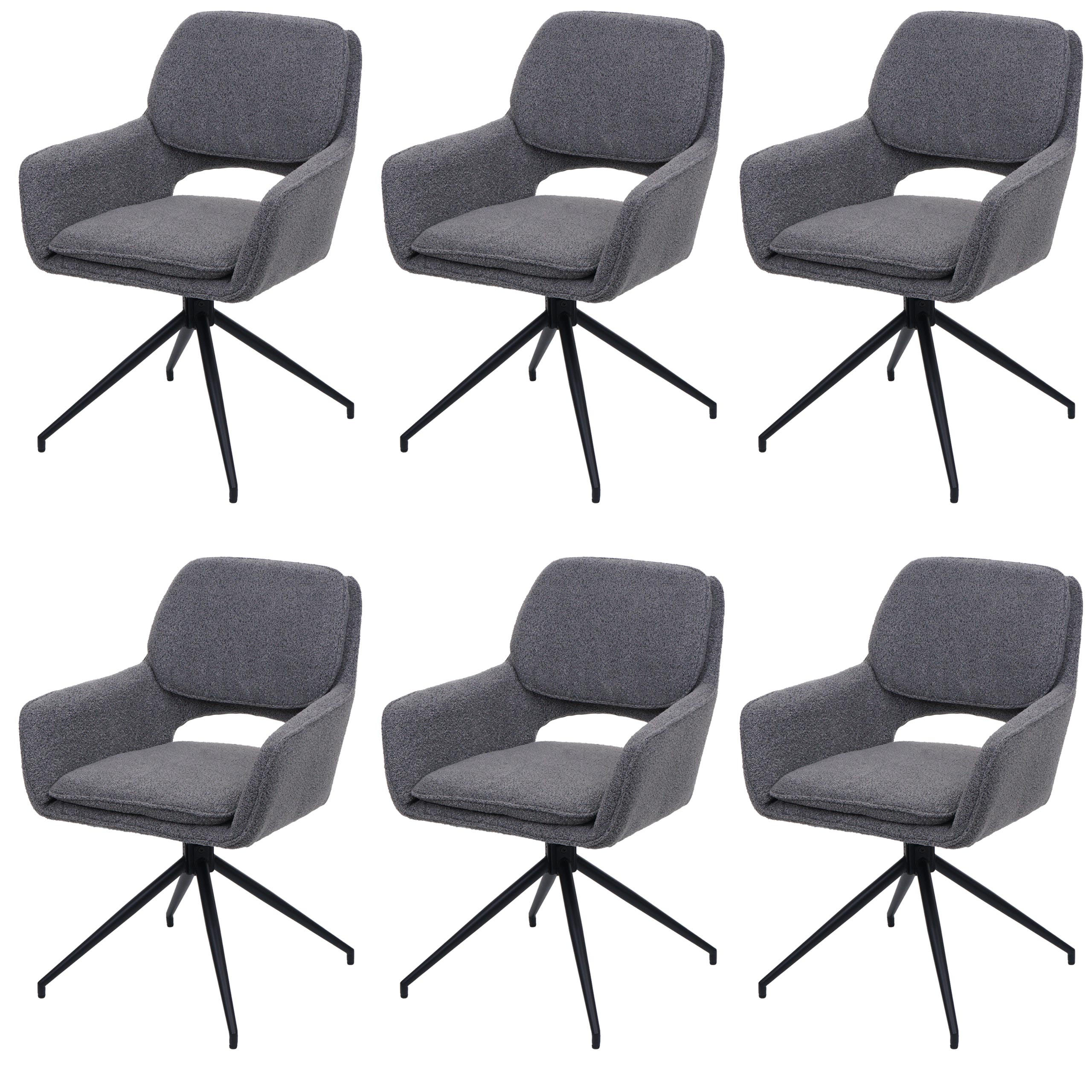 ESSZIMMERSTUHL Grau 6er-Set - Grau, Textil (57/86/61cm) - MCW
