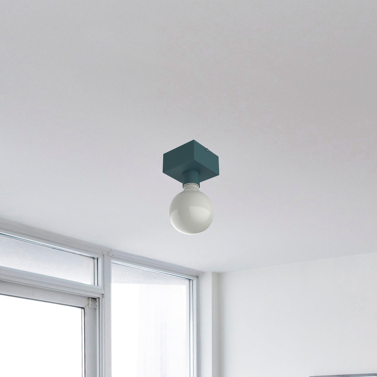 DECKENLEUCHTE - Blau, Metall (10/10/7.5cm) - Lumicom