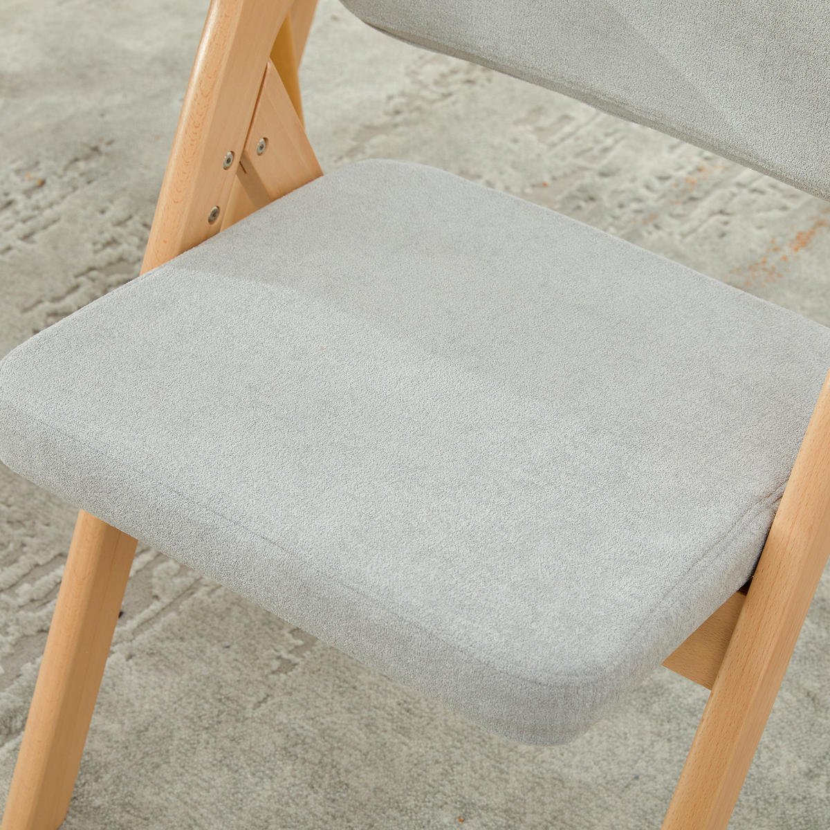 KLAPPSTUHL DE-36858 2er-Set mit Buchenholzgestell Grau - Grau, Holz (52/77/59cm) - ComfortXL