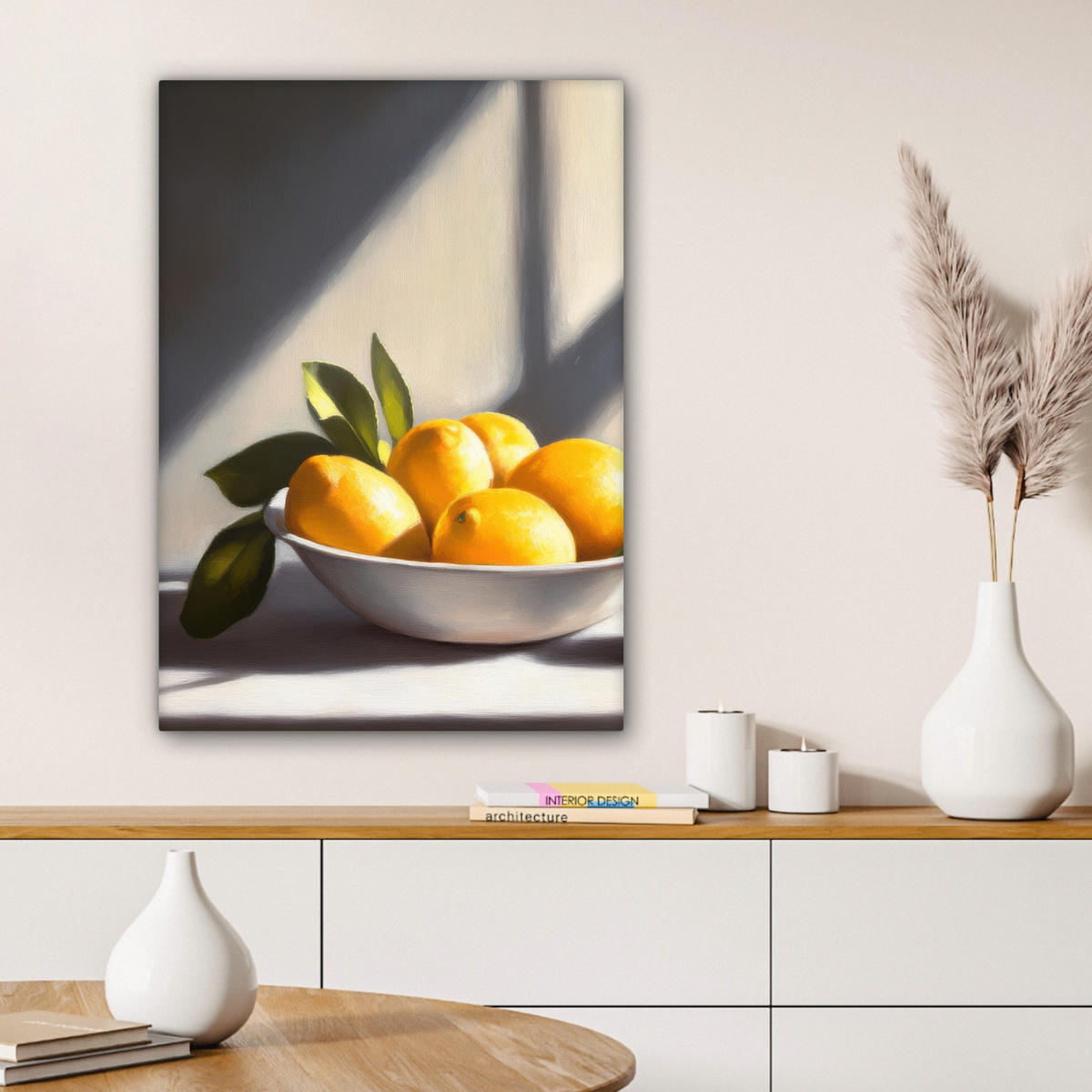 LEINWANDBILD Zitronen - Stilleben - Gelb 60x80 cm - Gelb, Textil (60/80cm) - MuchoWow