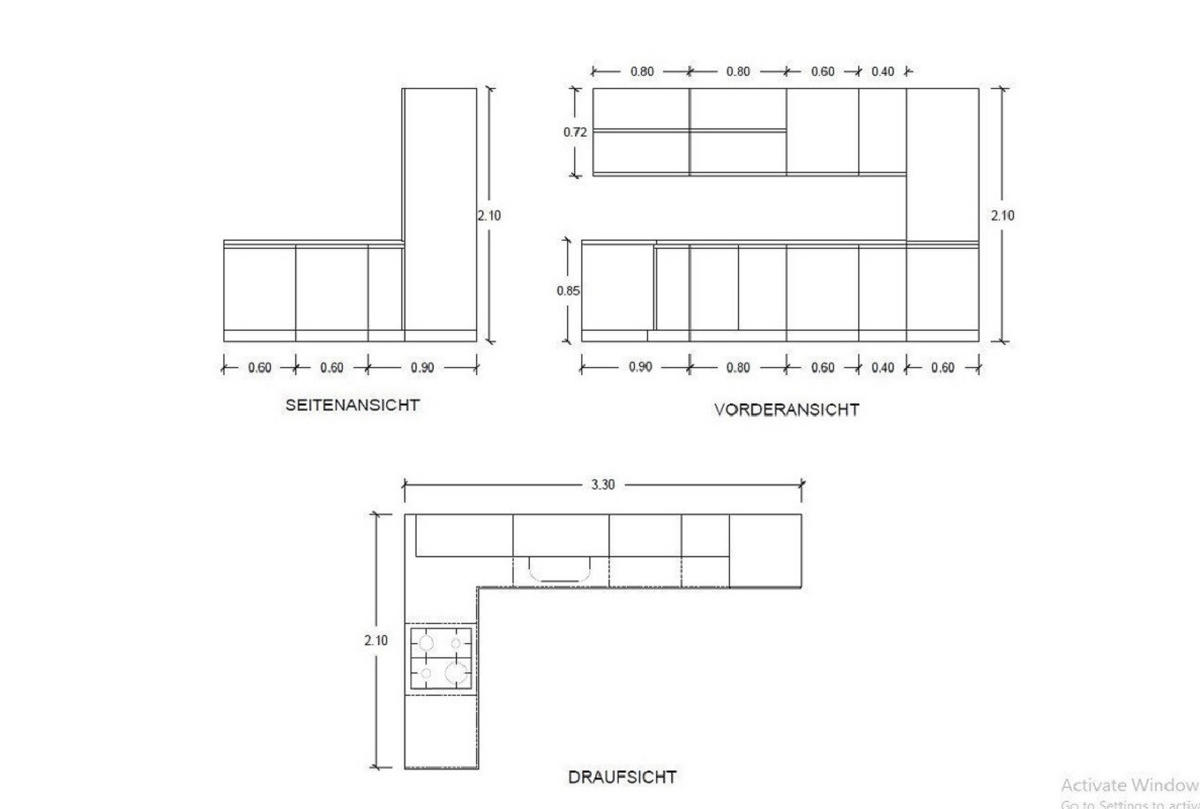 WINKELKÜCHE 330 x 210 cm Langen K53-M330 in Beige/Matt - Beige, Holz (330/212/210cm)