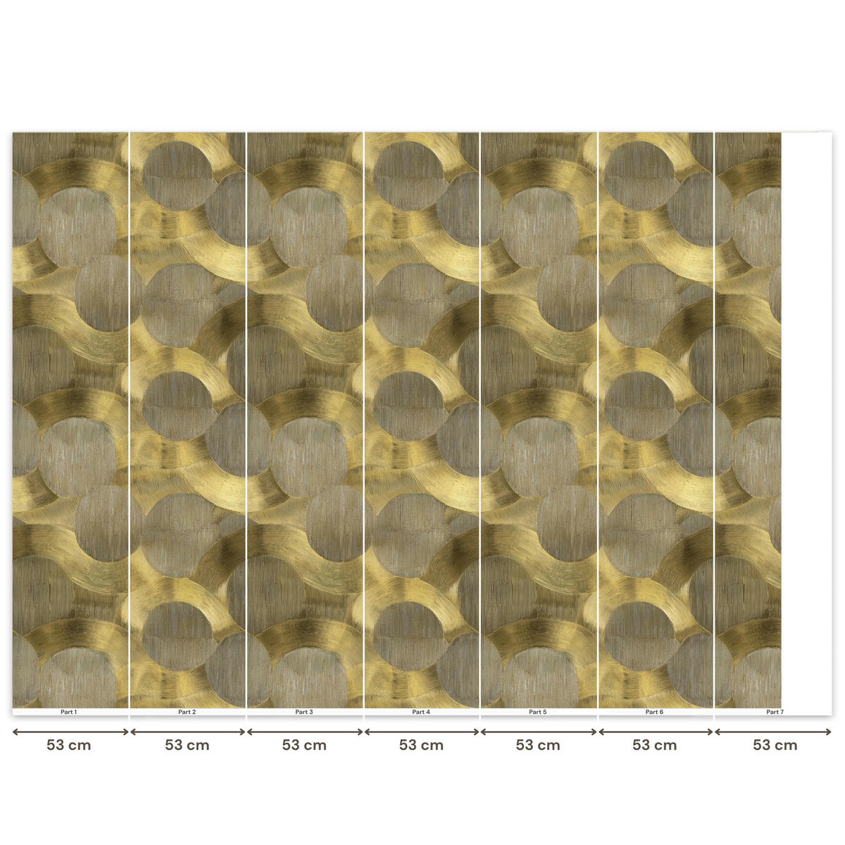 TAPETE - Modern - Geometrisch - Gold - 350x260 cm - Goldfarben, Papier (350/260cm) - OnlyWow