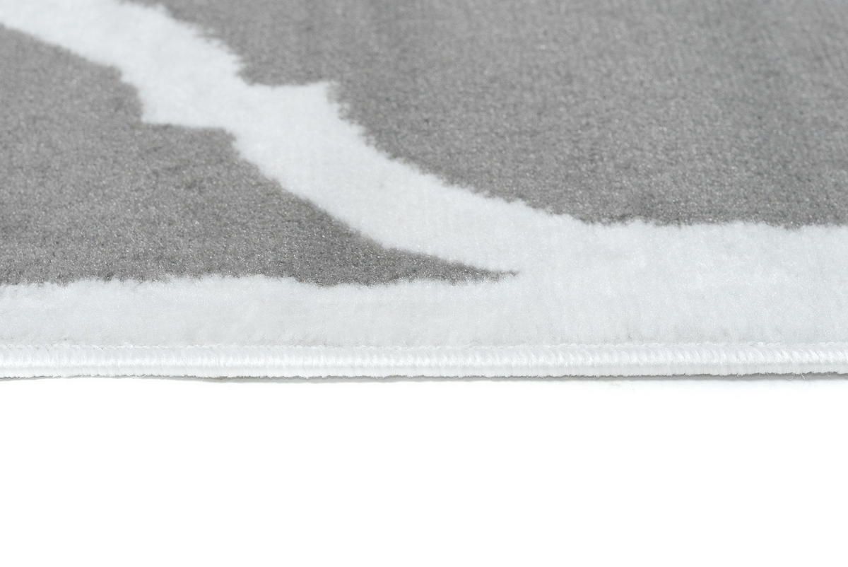 TEPPICH LUXURY Grau Marokkanisch Gitter 250/350 cm - Grau, Textil (250/350cm) - Tapiso