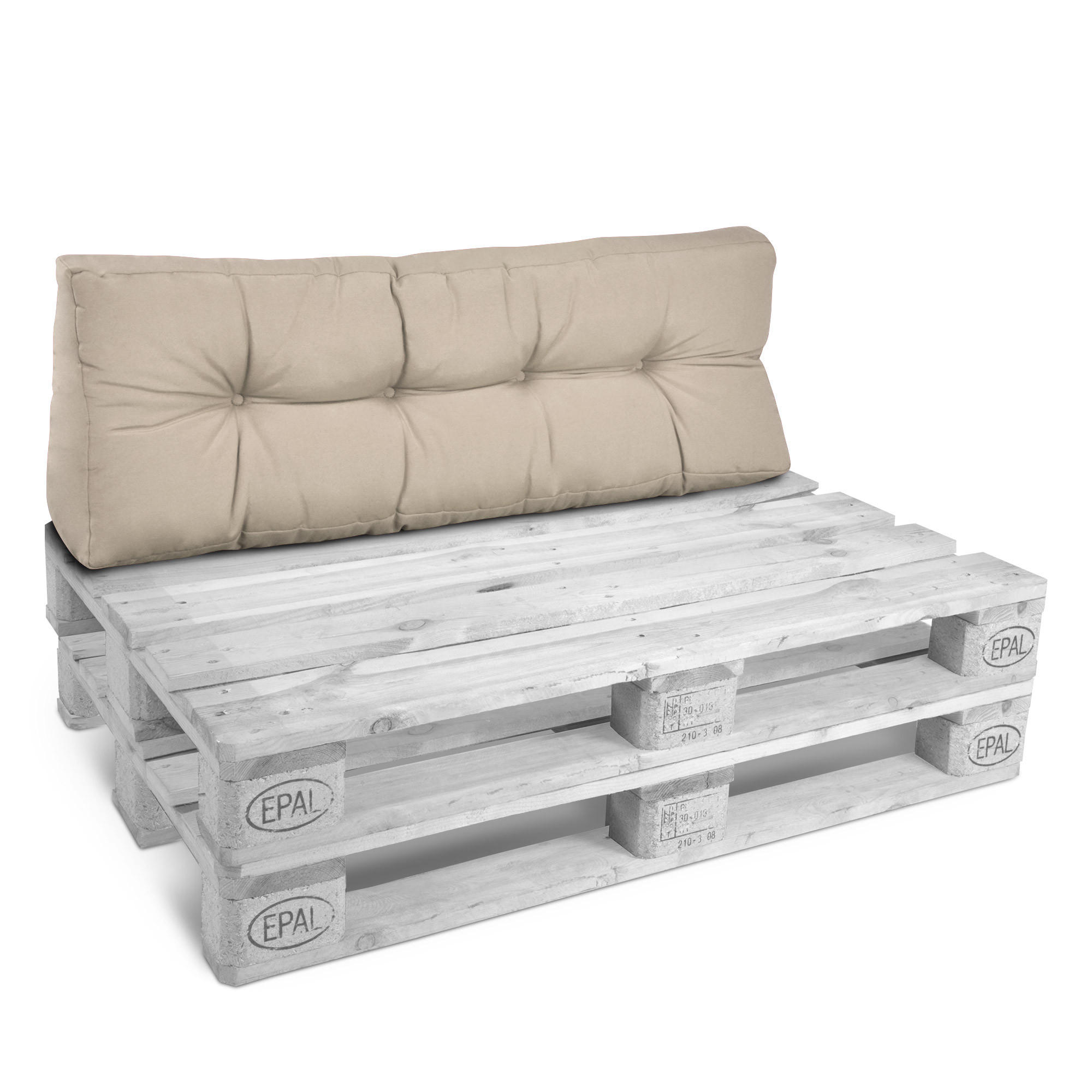 Beautissu Palettenkissen Beige 40x20x120 cm