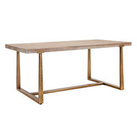 ESSTISCH Ankara, braun und goldfarben, MDF und Eisen, 180 x 90 x 78 cm - Goldfarben/Braun, Holzwerkstoff/Metall (90/180/78cm) - Mauro Ferretti
