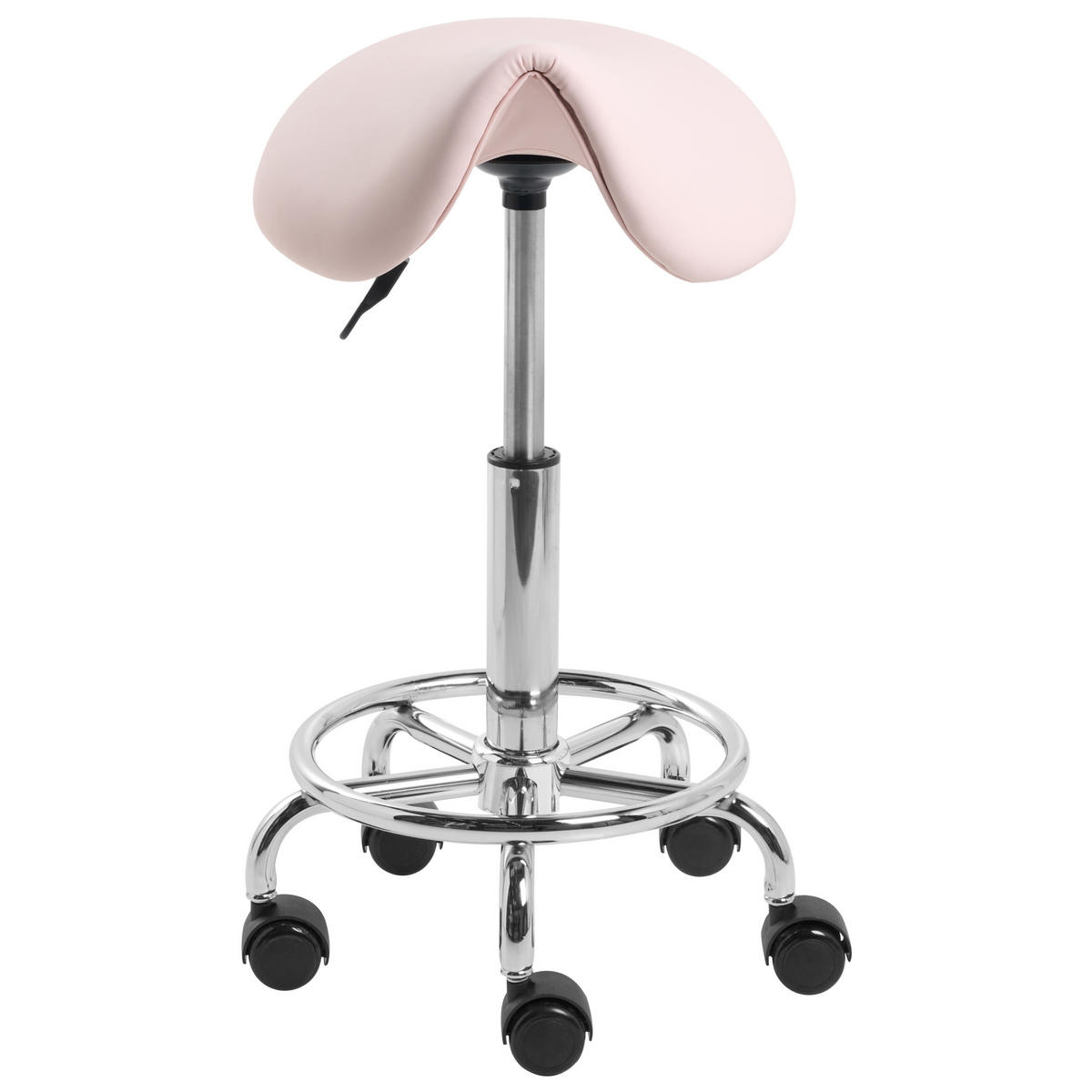 DREHHOCKER Kunstleder Pastellrosa Dumont - Pink, Kunststoff (38/53/38cm) - Beliani