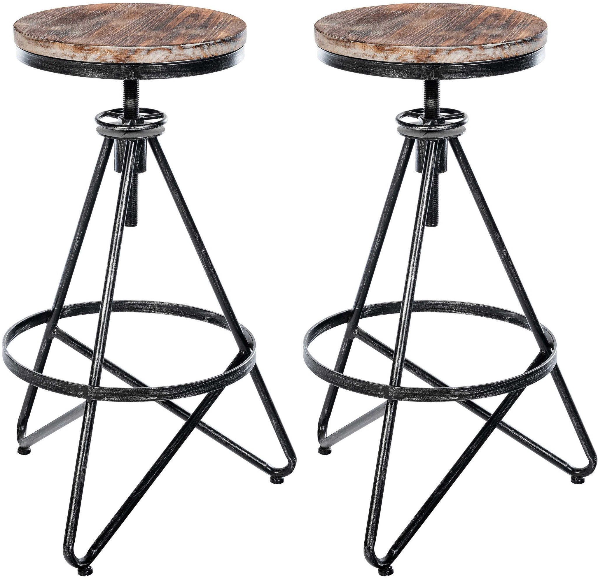 BARHOCKER 2er Set Metall Silber - Silberfarben, Metall (44/67/44cm) - CLP