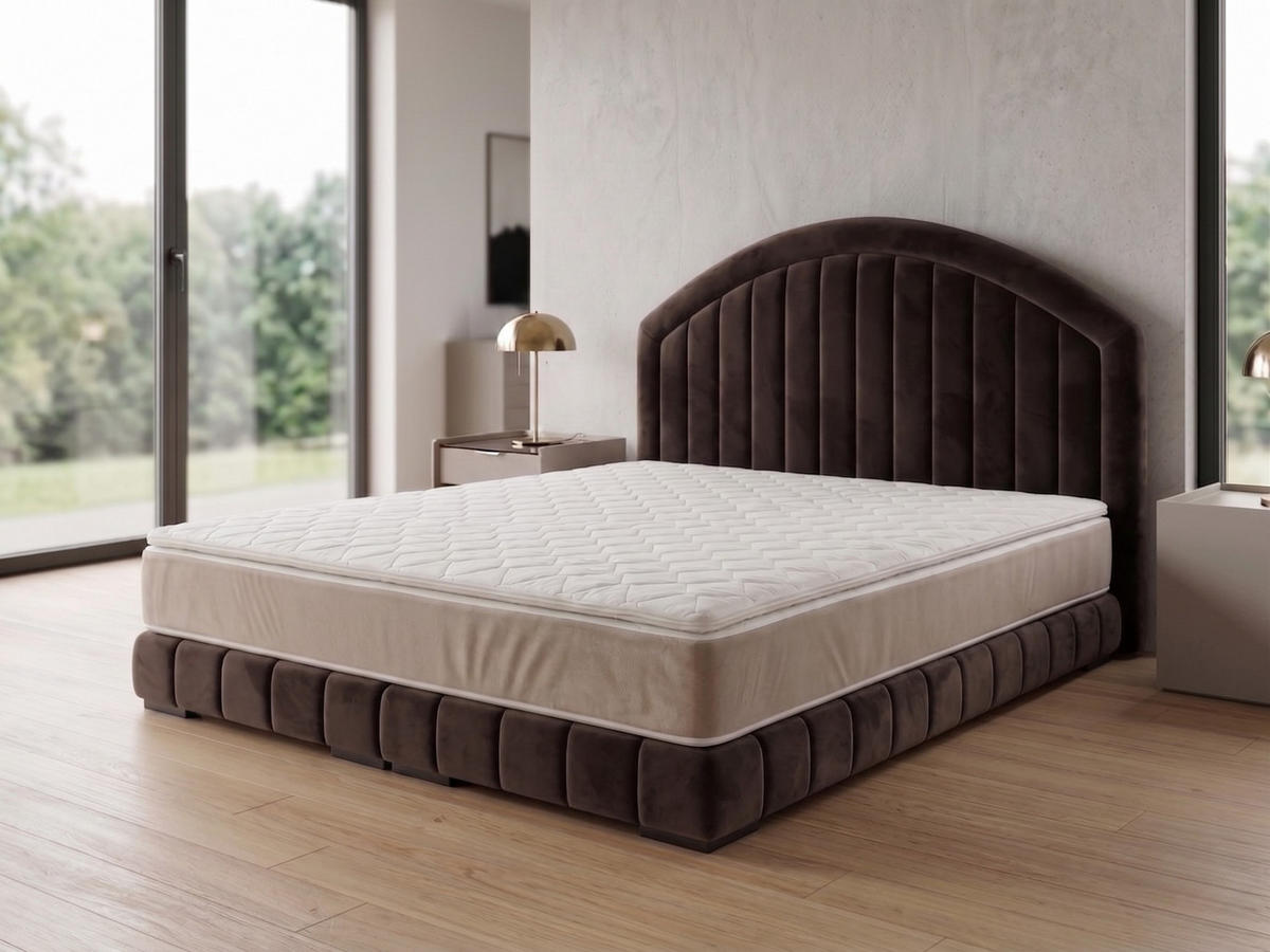 POLSTERBETT LEON2 180x 200 cm Farbe: Braun - Braun, Textil (180/200cm) - A&J MöbelLand