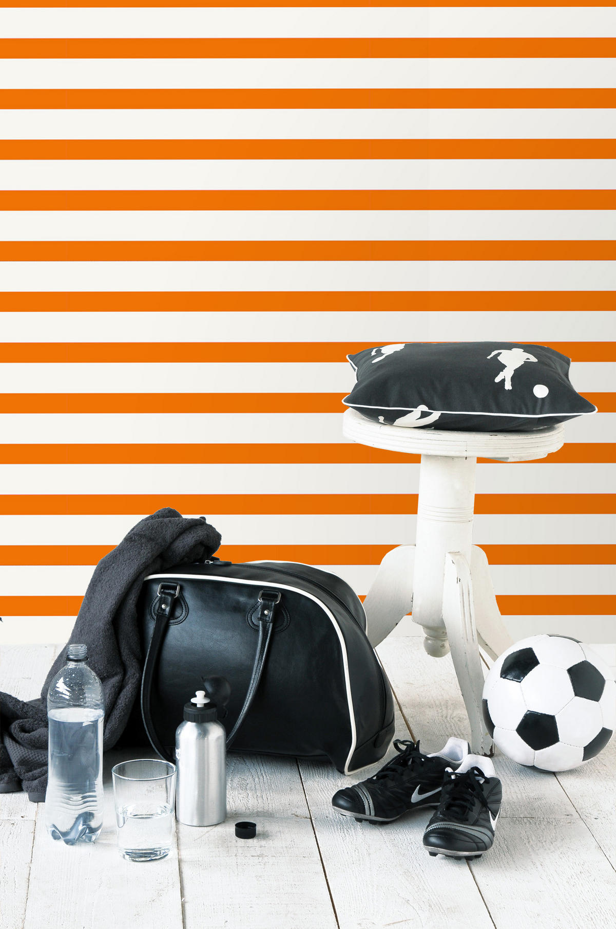 TAPETE Streifen 53 cm x 10.05 m - Orange, Papier (53/0.1cm) - ESTAhome
