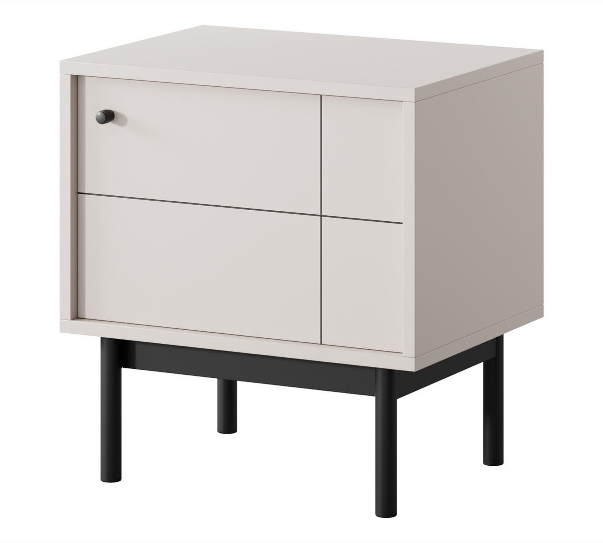 NACHTTISCH Japandies Greige 54 cm - Taupe/Schwarz, Holz/Holzwerkstoff (54/56.6/39cm) - Selsey