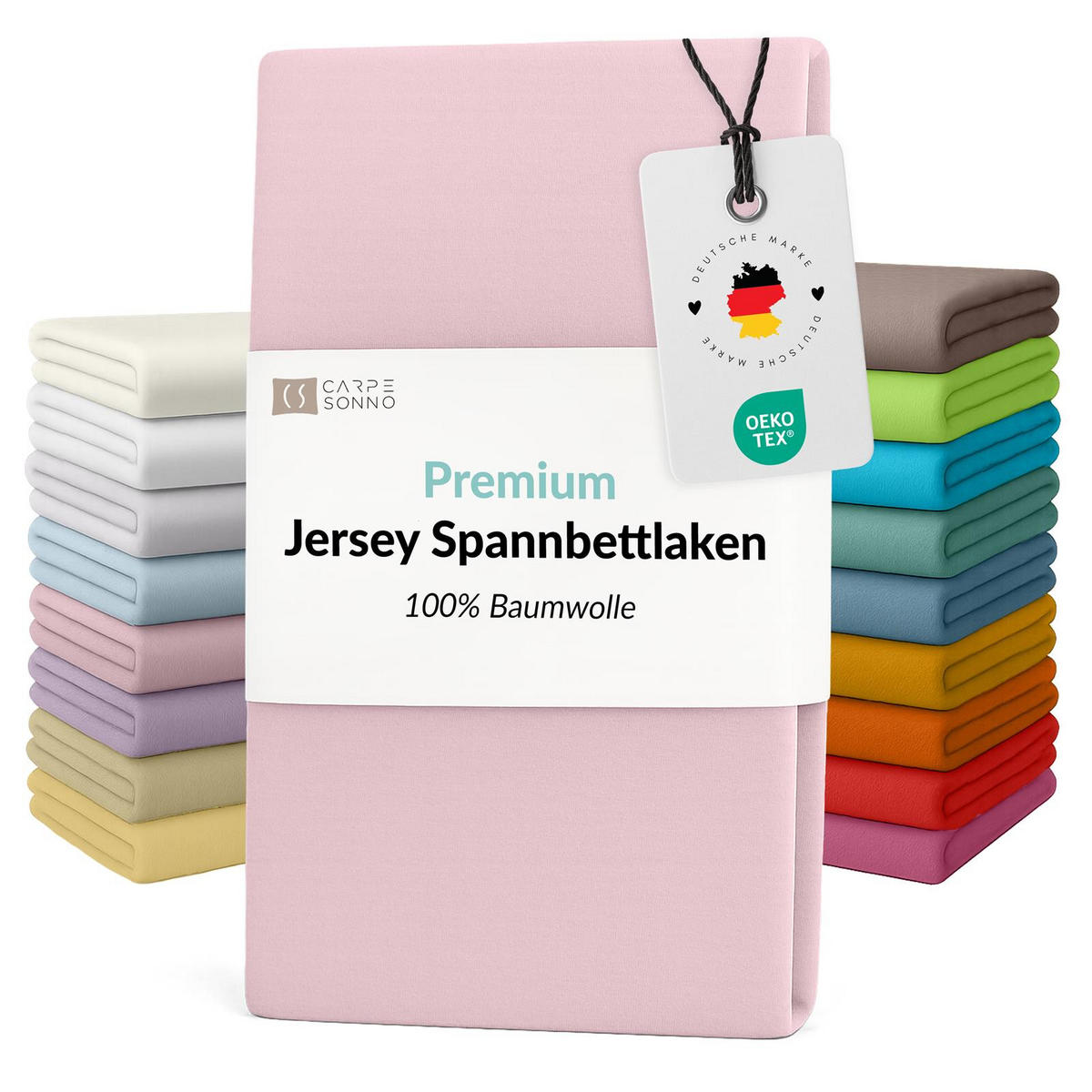 JERSEY-SPANNBETTTUCH 180x200 - 200x200 Große Bettlaken aus 100% Baumwolle, Spannbettlaken Laken Uni Rosa - Rosa, Textil (200/200cm) - Carpe Sonno