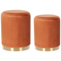 POUF 2er-Set-Orange Miramar - Goldfarben/Orange, Textil (31/44/31cm) - Beliani