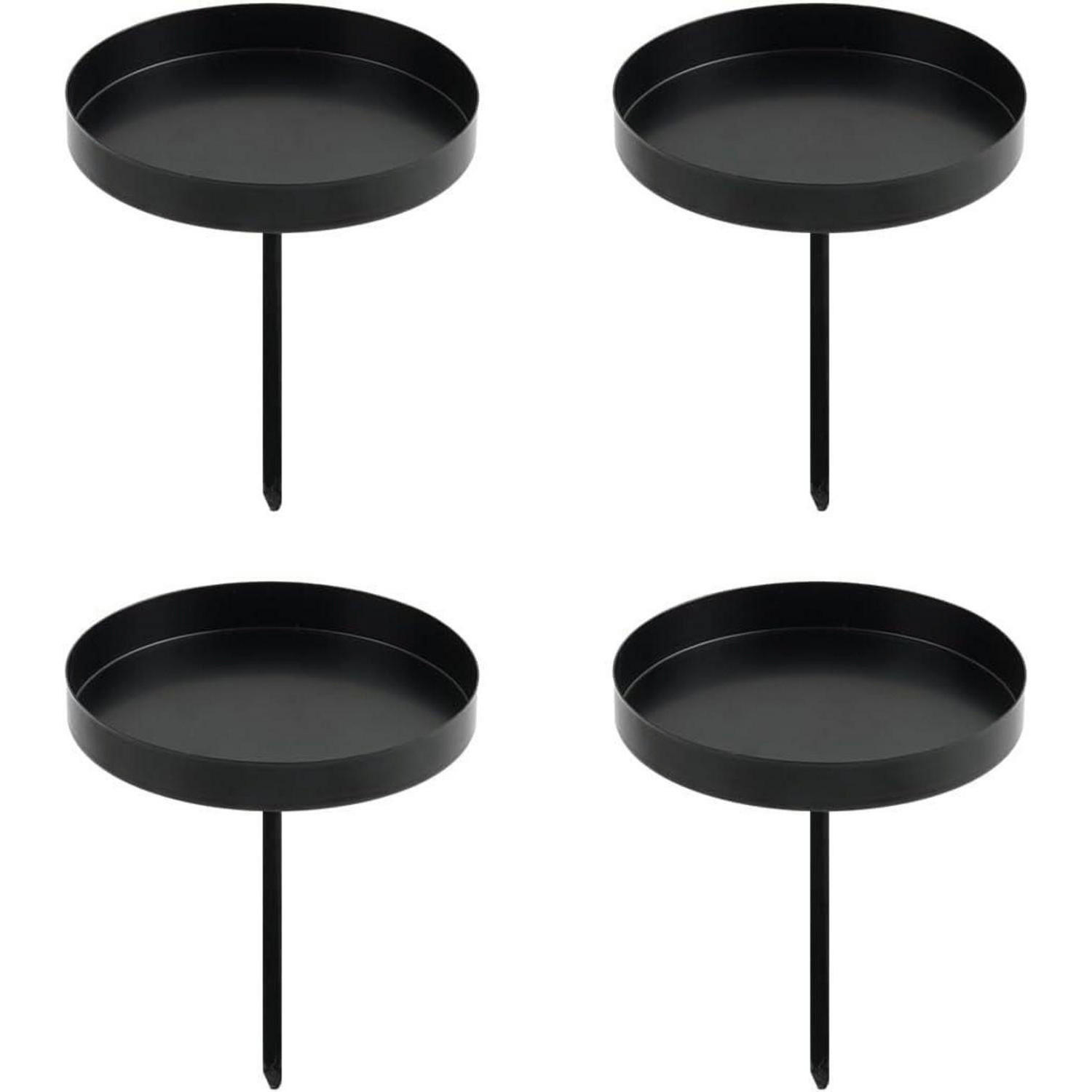 KERZENHALTER 4-teiliges Set Metall Schwarz 8 cm - Schwarz, Metall (8/8.3/8cm)