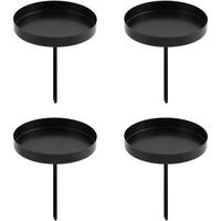 KERZENHALTER 4-teiliges Set Metall Schwarz 8 cm - Schwarz, Metall (8/8.3/8cm)