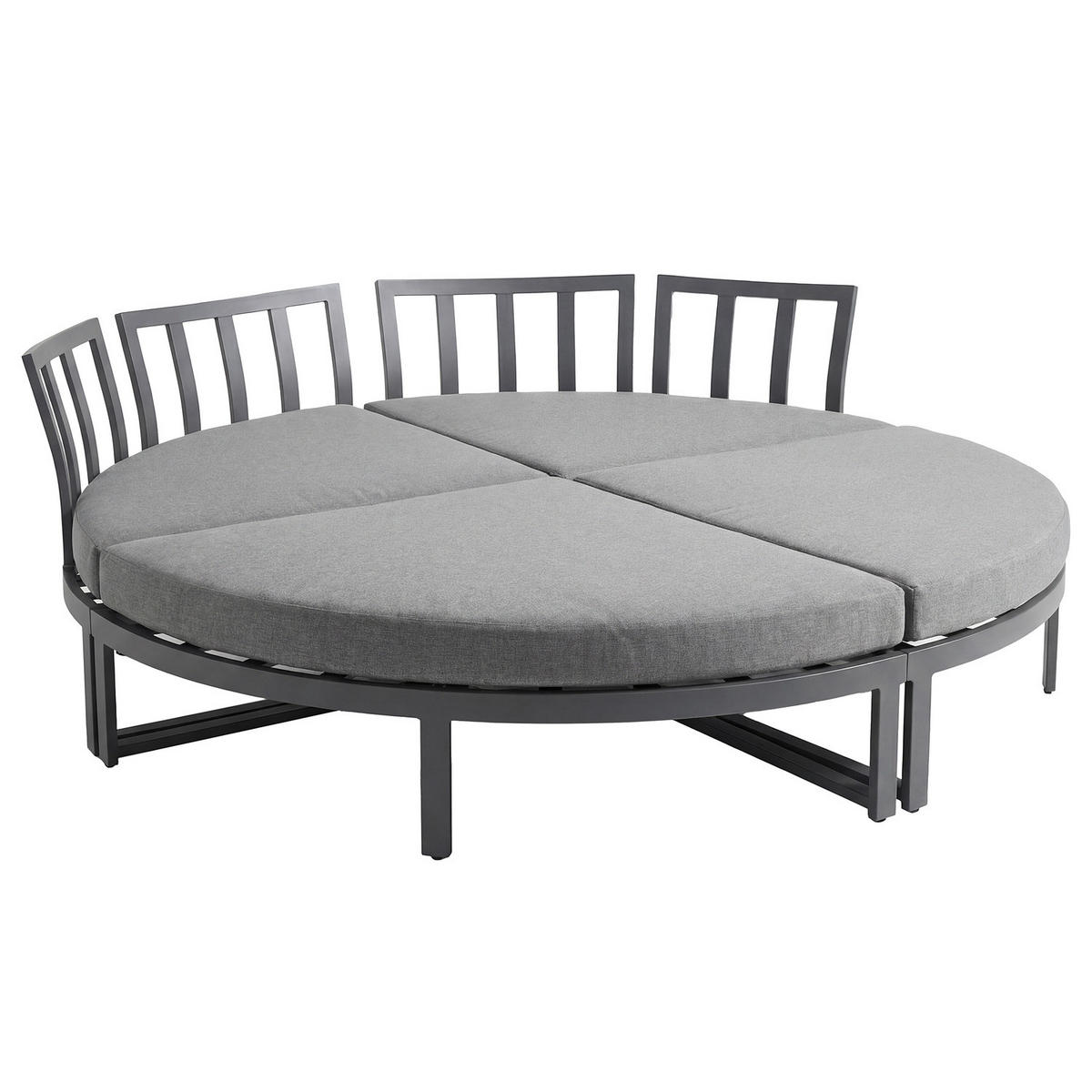DAYBED - Aluminium / Webstoff - Grau - Grau, Textil/Metall (194/80/200cm) - home24