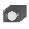 TISCHSET ( 6er Set ) abwischbares Lederimitat Platzdeckchen 46x33cm - Doppelseitiges Unifarben ( Grau / Dunkelgrau ) Kunstleder Platzset - Dunkelgrau, Kunststoff (33/46cm) - Bestlivings