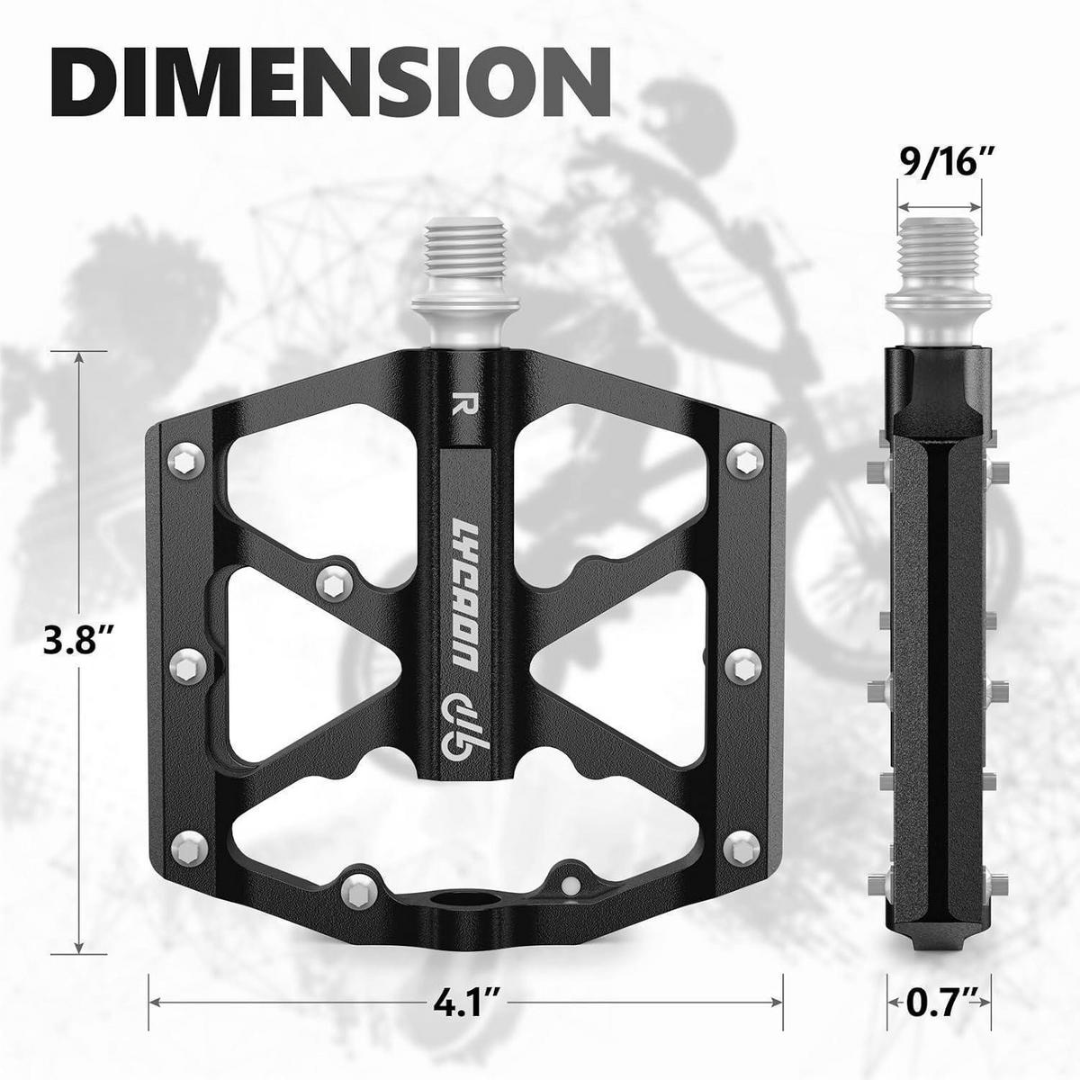 FAHRRADPEDALE Aluminiumlegierung Schwarz - Schwarz, Metall (9.7/1.8/10.5cm)
