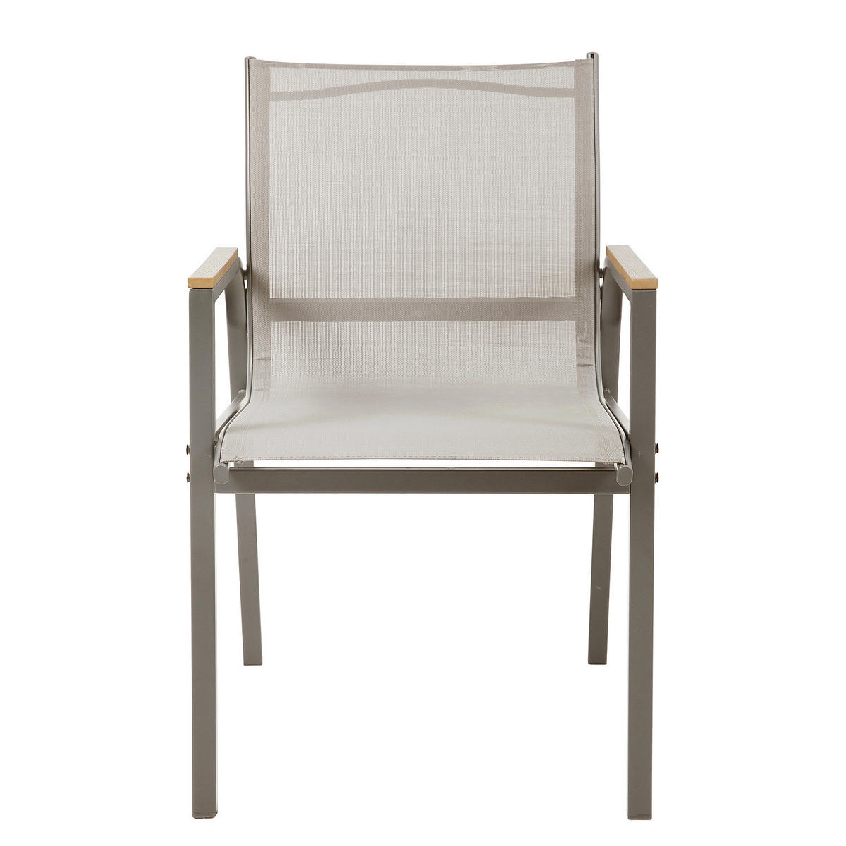 GARTENSTUHL - 2er-Set - Stahl / Olefin - Taupe, Textil/Metall (57/91/64cm) - home24