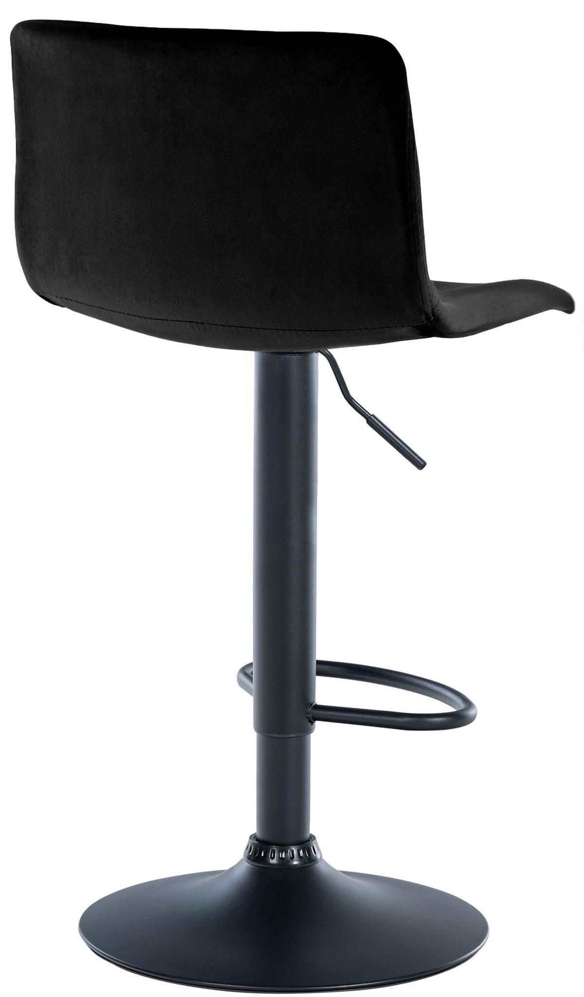 BARHOCKER Samt Schwarz - Schwarz, Textil (39/83/36cm) - CLP