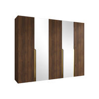 DREHTÜRENSCHRANK Mila II 250 - Goldfarben/Nussbaumfarben, Holzwerkstoff/Kunststoff (250/202/52cm) - MIRJAN24