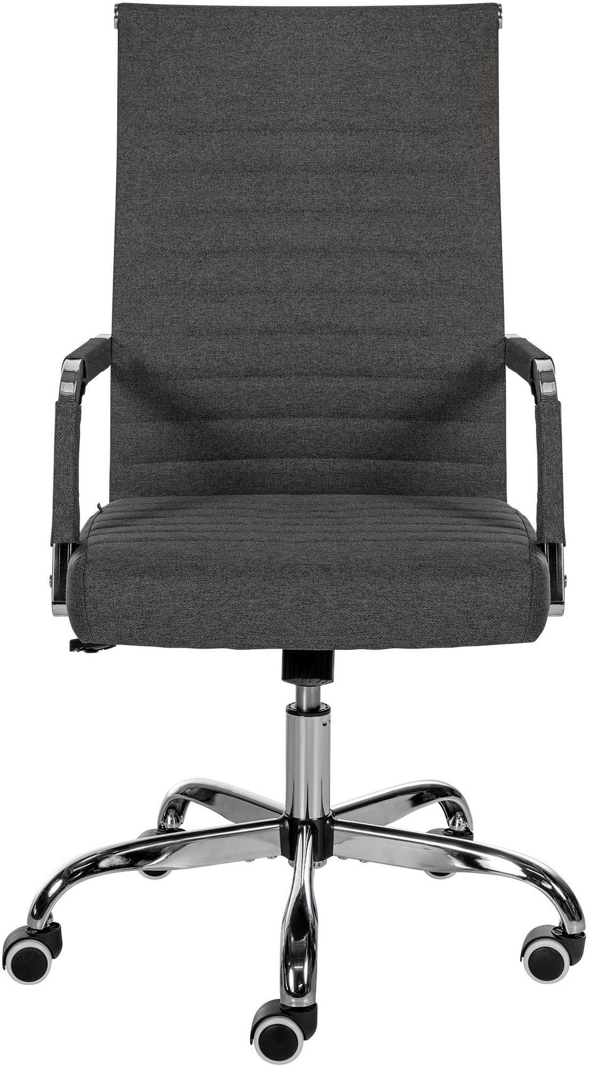 DREHSTUHL Stoff dunkelgrau - Dunkelgrau, Textil/Metall (51/98/63cm) - CLP