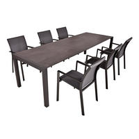 GARTEN-SITZGRUPPE Hauke 7-teilig Gartenmöbel-Set - Grau, Kunststoff - DELUKE