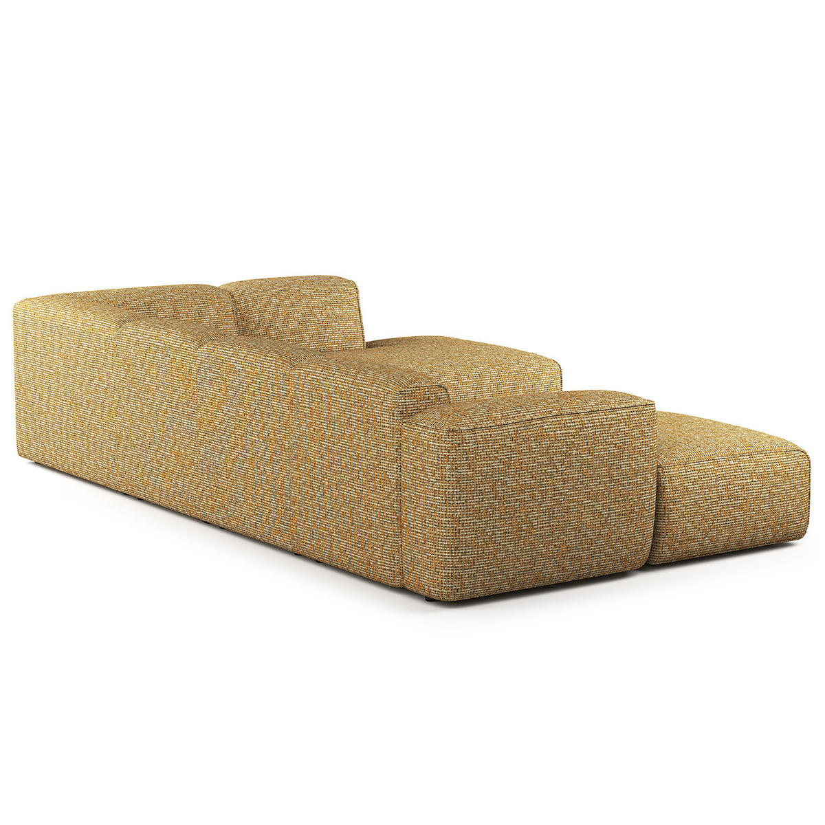 WOHNLANDSCHAFT mit Longchair - Schwarz/Honig, Kunststoff/Textil (325/71/235cm) - home24