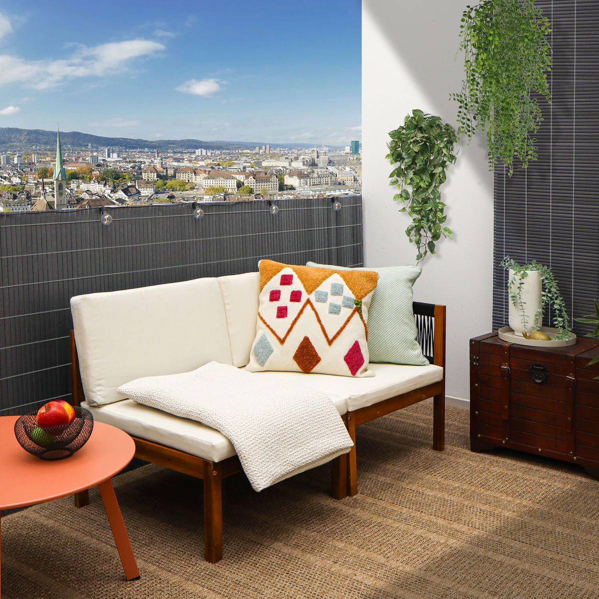 100X500 Sichtschutz Balkon - PVC Sichtschutzmatte Garten - Windschutz Terrasse - Grau, Kunststoff (0.9/100cm) - urfence