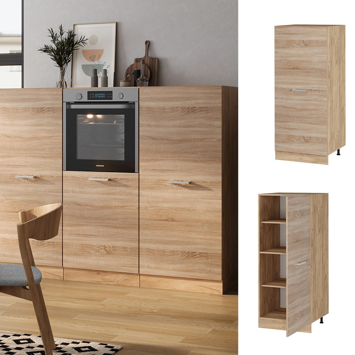 VYSOKÁ SKŘÍŇ R-Line Sonoma 60 cm - medově dubová/Sonoma dub, kompozitní dřevo (60/143/57cm) - Vicco