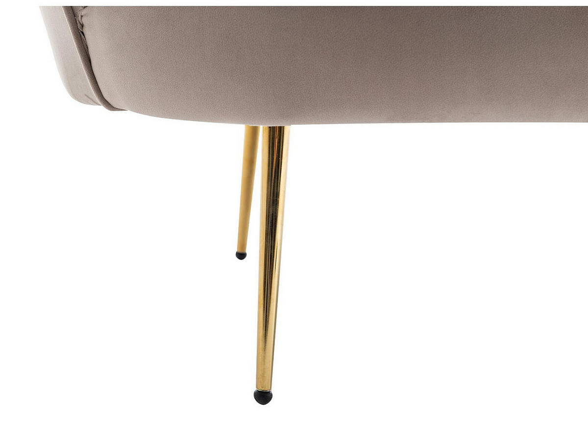 MUSCHELSOFA 2-Sitzer - Samt - Graubraun - DANDELION - Braun, Textil (124/78/73cm) - Pascal Morabito