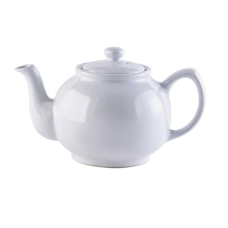 TEEKANNE 1100 ml Steingut klassisch, weiß, für 6 Tassen - Weiß, Keramik (1.1L) - Price & Kensington