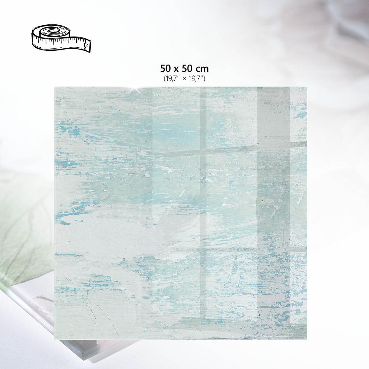 TISCHPLATTE 50x50 cm – Malerische Textur - Braun, Glas (50/50/0.4cm) - Wallfluent