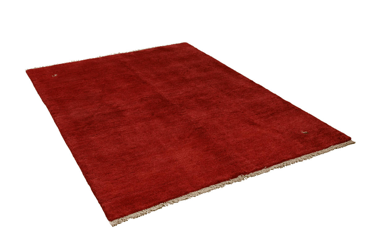 GABBEH-TEPPICH handgeknüpft Rot 198/153 cm Schurwolle - Rot, Textil (153/198cm) - Looma