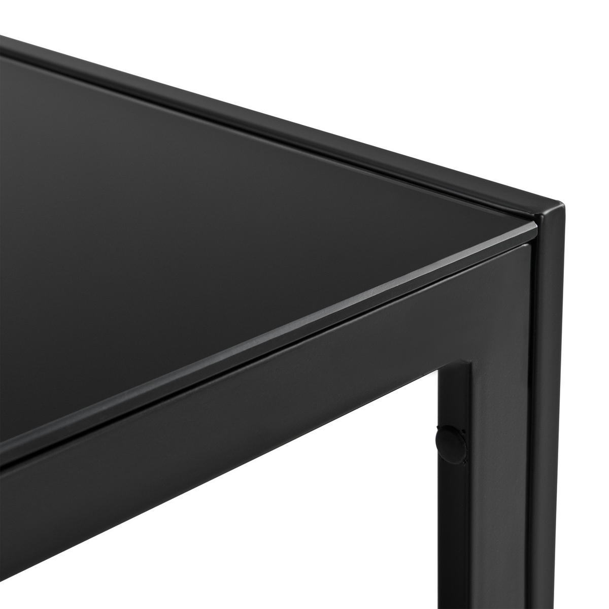 GARTENTISCH Lerum - Schwarz, Glas/Metall (50/100/35cm) - casa.pro