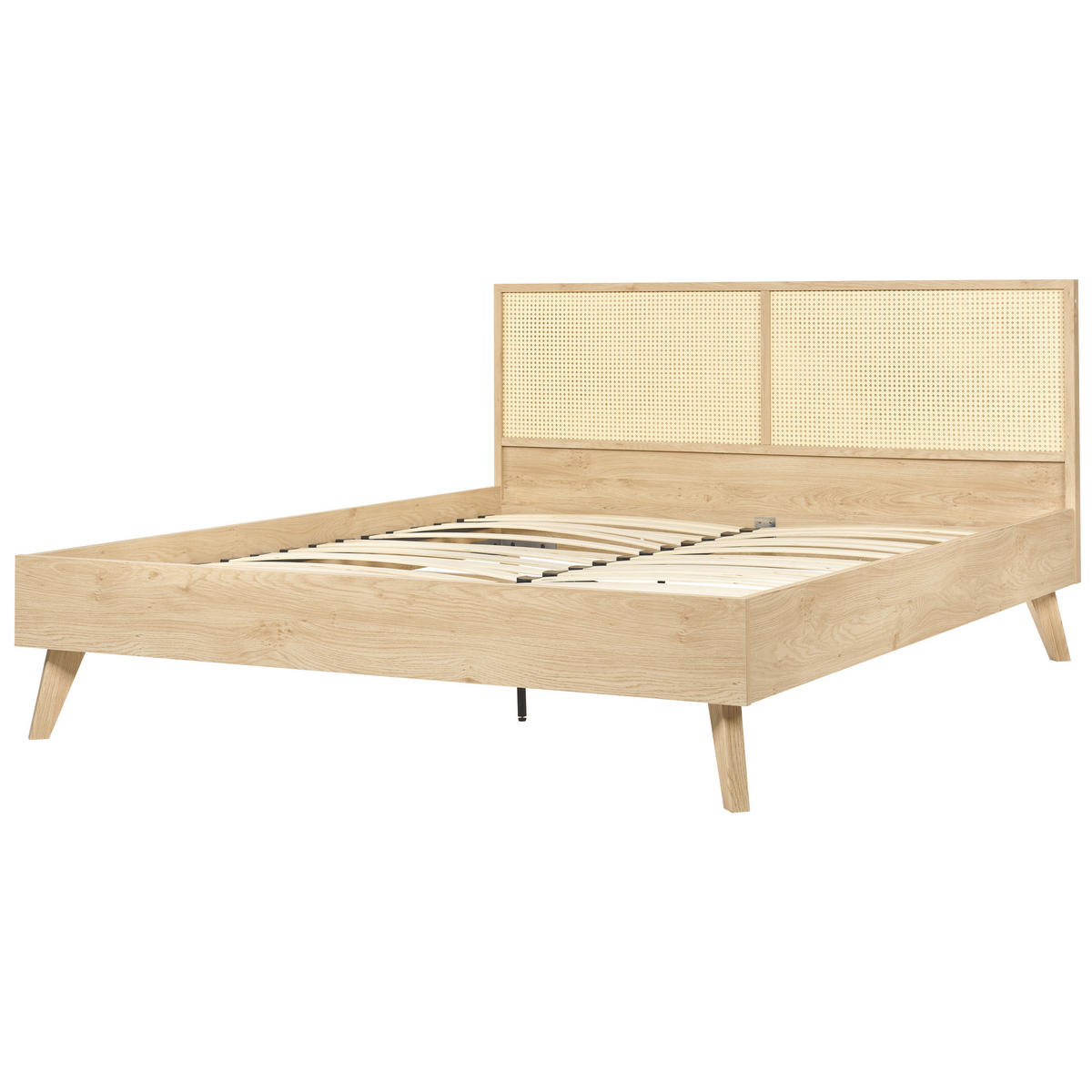 BETT 160/200cm Heller Holzfarbton Monpazier - Hellbraun, Naturmaterialien (160/200cm) - Beliani