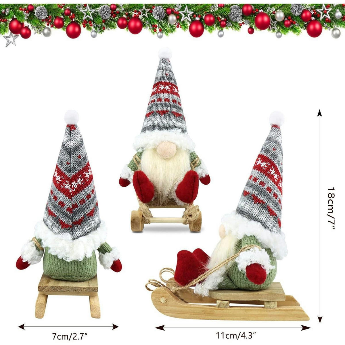 WEIHNACHTSWICHTEL 3er Set 18 cm - Multicolor, Textil (7/18/11cm)