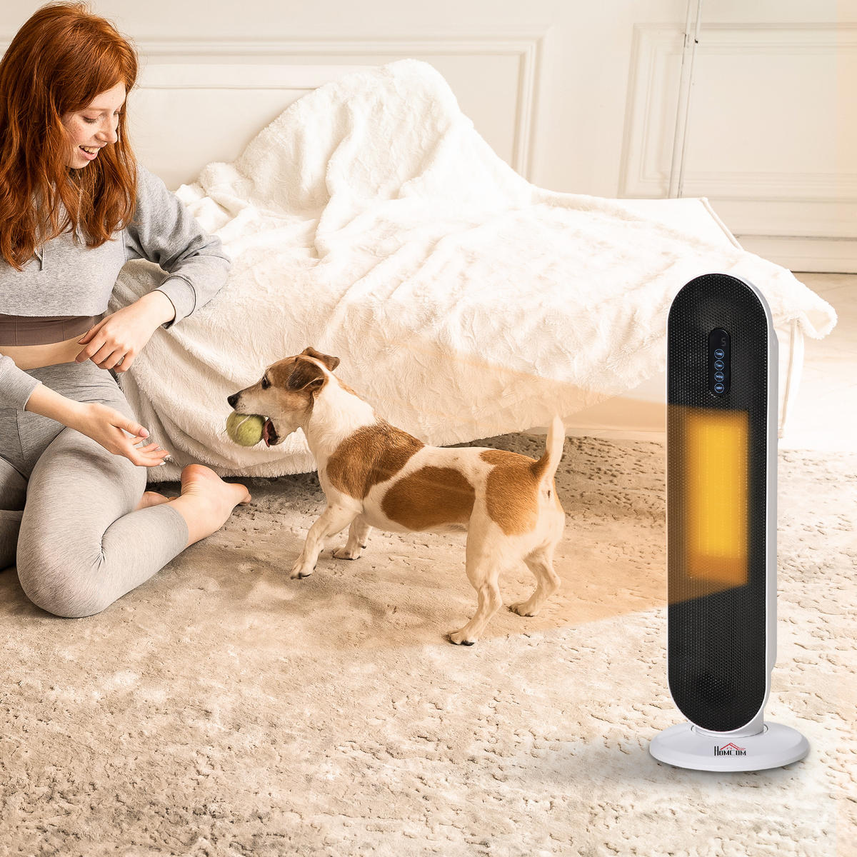 HEIZLÜFTER DE-17035 45° oszillierend PTC 1200/2000 W - Weiß, Kunststoff (21/63.5/21cm) - ComfortXL
