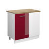 ECKUNTERSCHRANK R-Line Bordeaux Hochglanz 86 cm, AP Eiche - Bordeaux/Weiß, Holzwerkstoff (86/81.6/60cm) - Vicco
