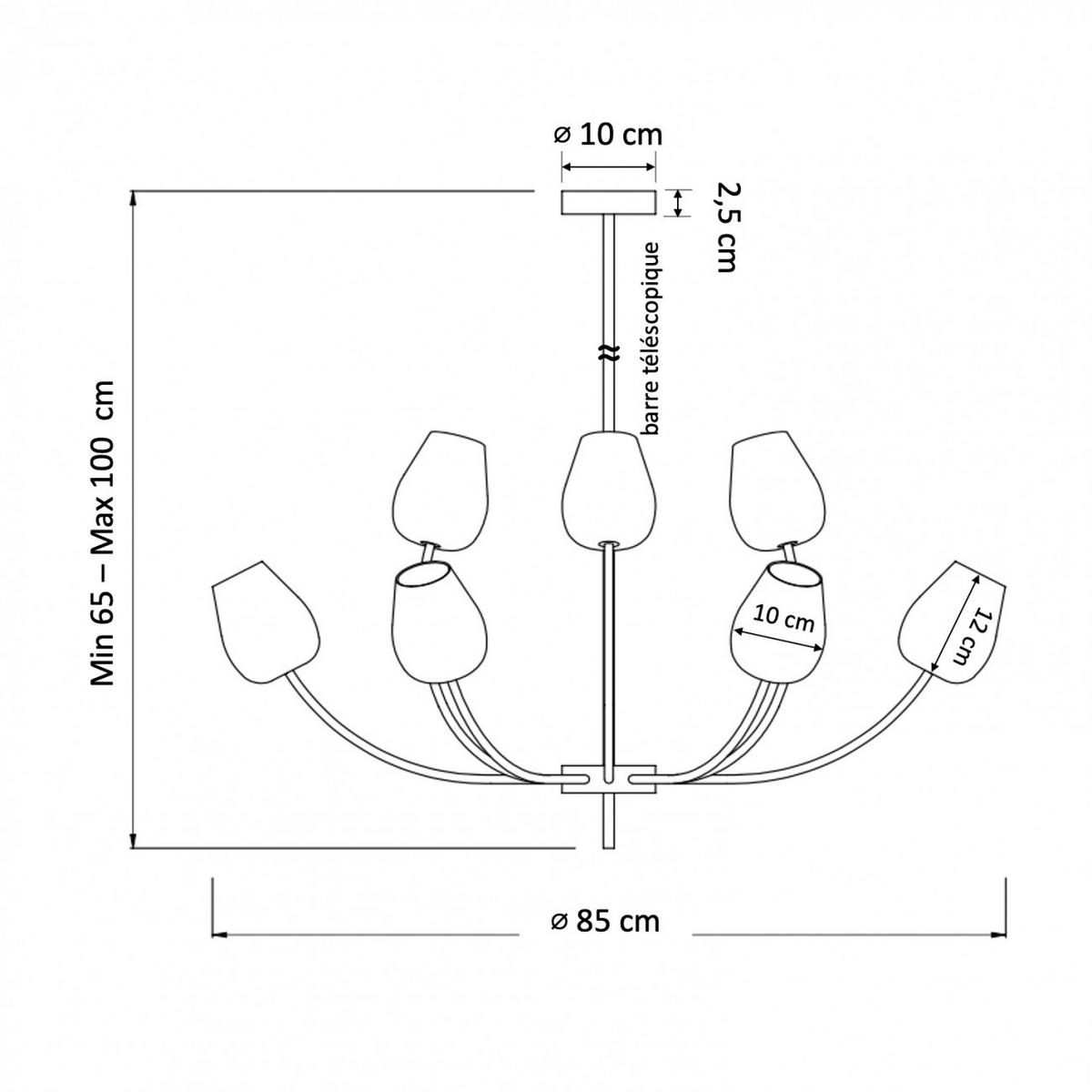 HÄNGELEUCHTE Lucciana, Gold / Messing, 65cm - Goldfarben, Glas (65/85/65cm) - KOSILUM
