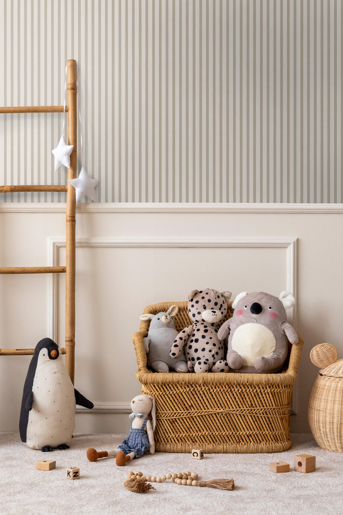 TAPETE horizontal gemalte Streifen 50 x 900 cm - Beige, Papier (50/0.1cm) - Sanders & Sanders