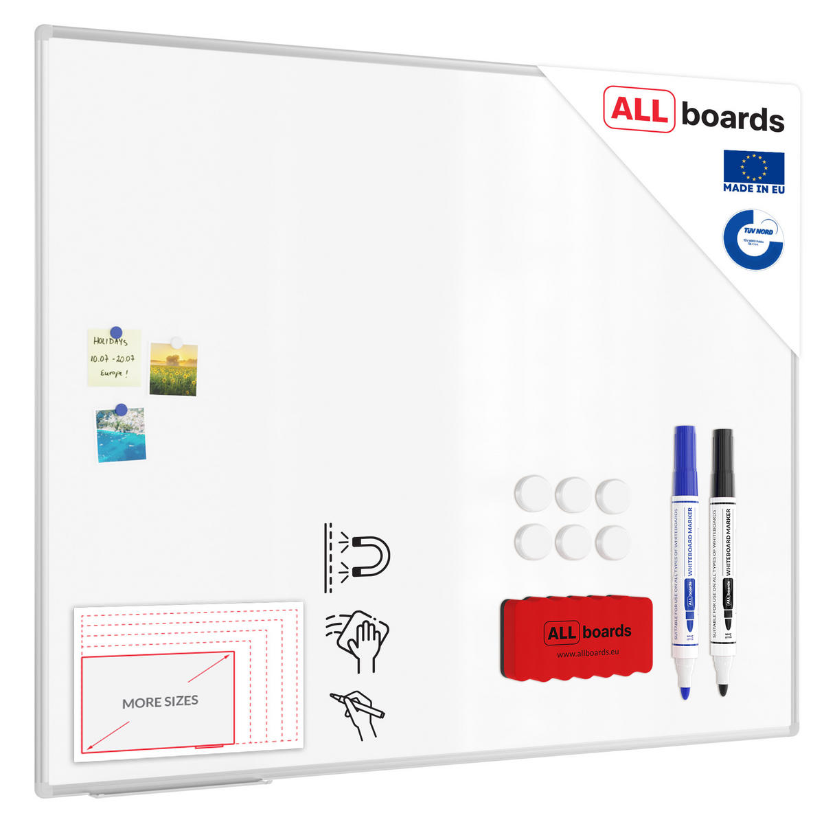 MAGNETISCHES Whiteboard - PREMIUM EXPO Alurahmen 160x120 cm - Weiß, Metall (160/120/2cm) - ALLboards