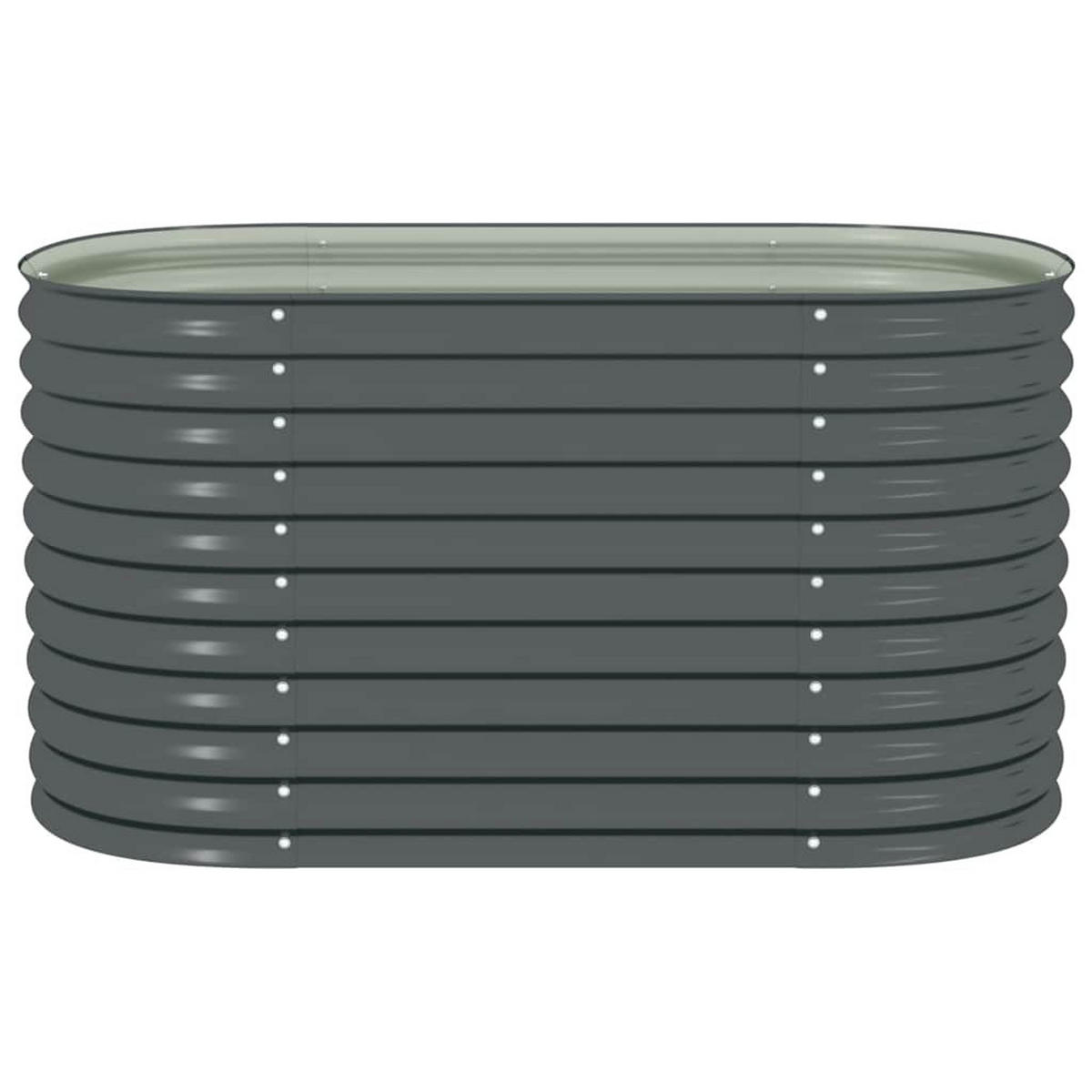 HOCHBEET rund für Garten BLUMO Metall 160x80x81 cm Grau - Grau, Metall (160/81/80cm) - DELUKE