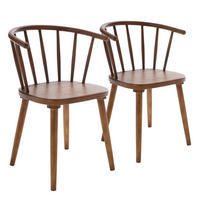 STÜHLE 2-tlg., Braun - Braun, Holz (42/76/44cm) - Oviala