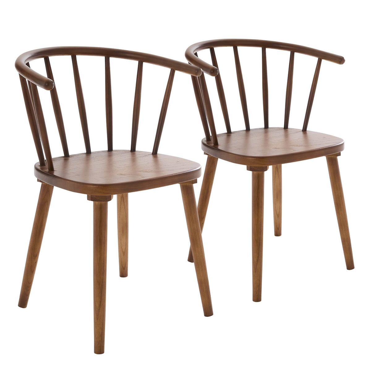STÜHLE 2-tlg., Braun - Braun, Holz (42/76/44cm) - Oviala