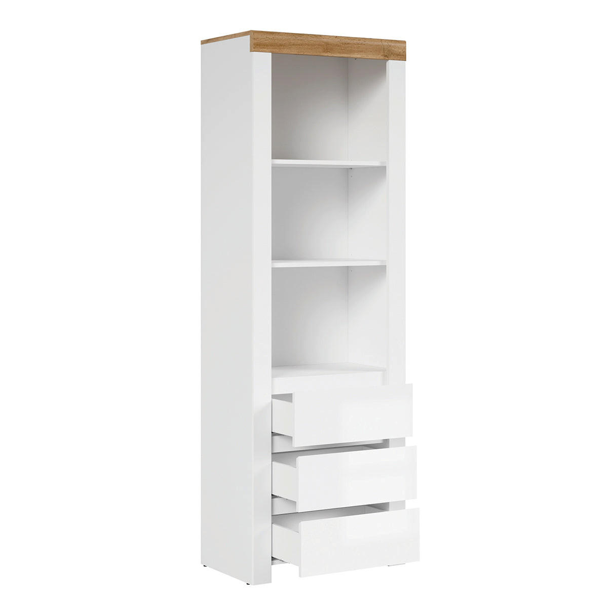 BÜCHERREGAL Hella Weiß und Holz - Weiß, Holzwerkstoff (68/203/42cm) - Petits-meubles